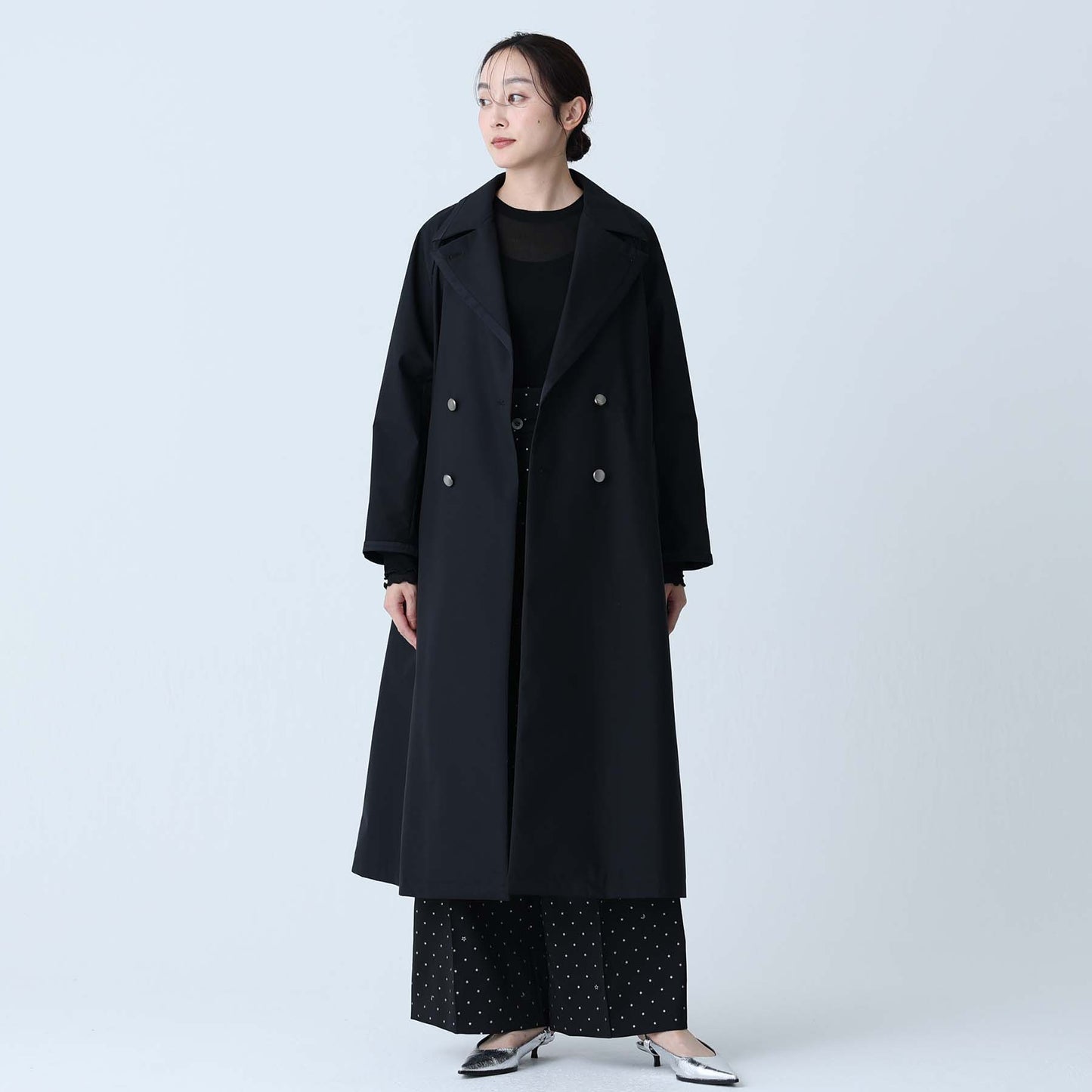 F-JK-10「Three layer」Long coat BLACK