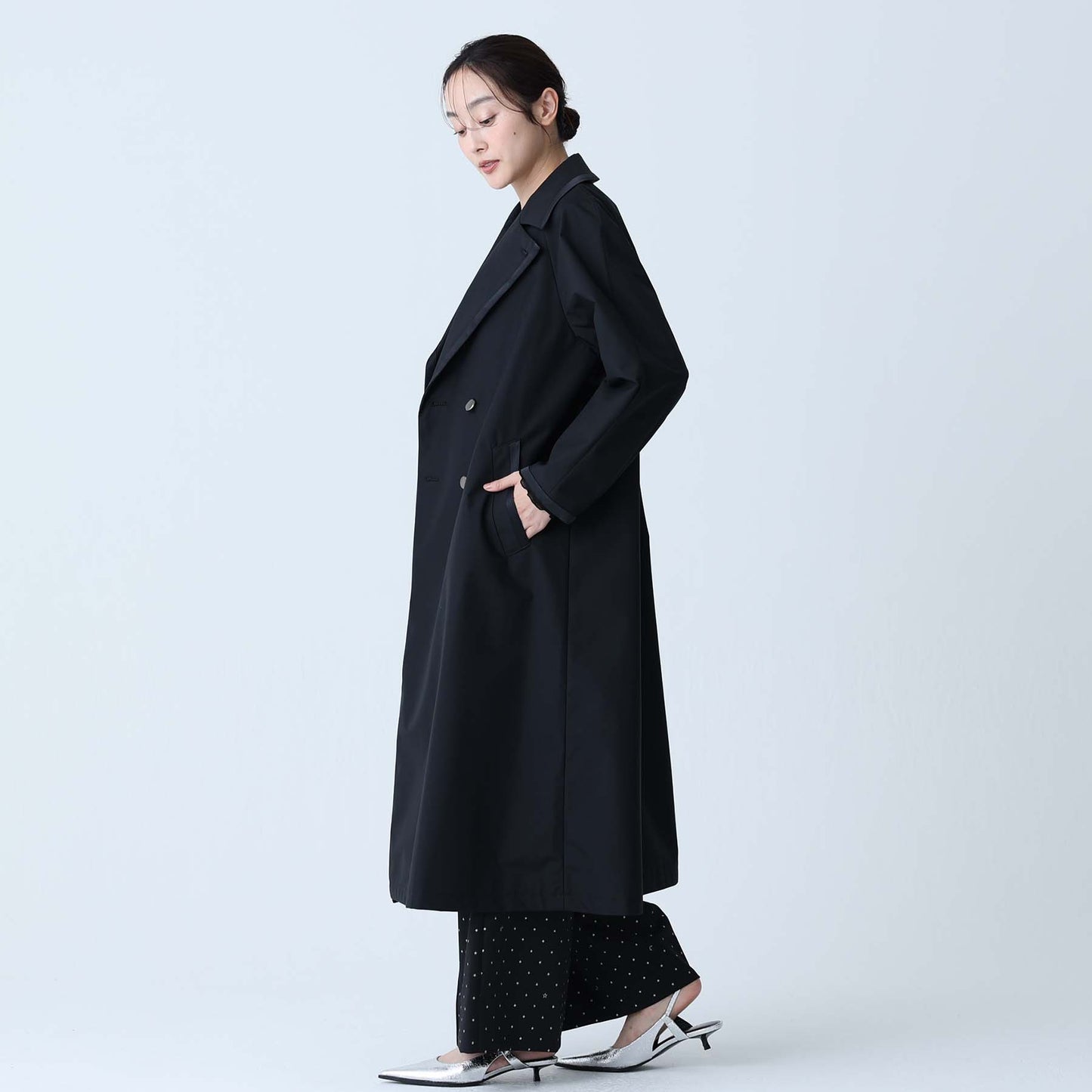 F-JK-10「Three layer」Long coat BLACK