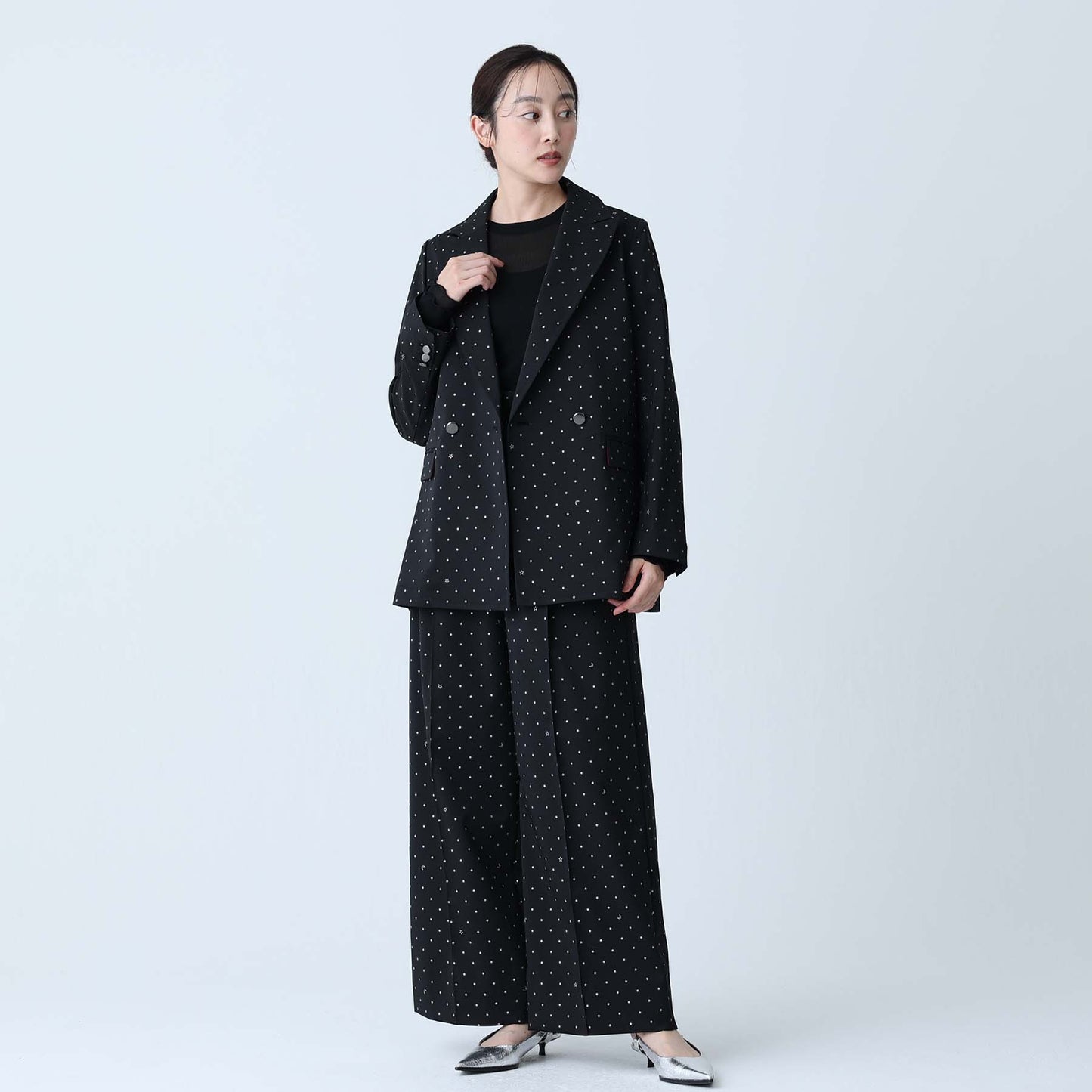 F-JK-09「Stella dot」Relax jacket BLACK×SILVER