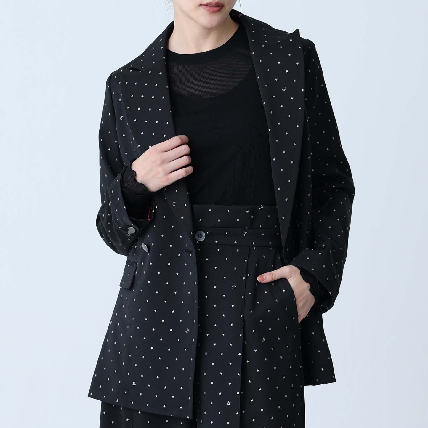 F-JK-09「Stella dot」Relax jacket BLACK×SILVER