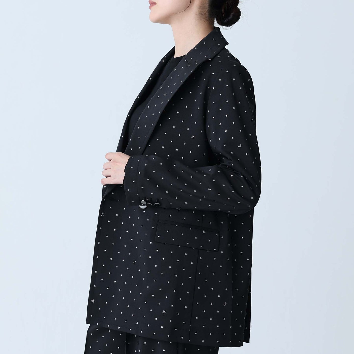 F-JK-09「Stella dot」Relax jacket BLACK×SILVER