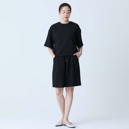 F-BL-06「Jewel Tile」Tee blouse BLACK