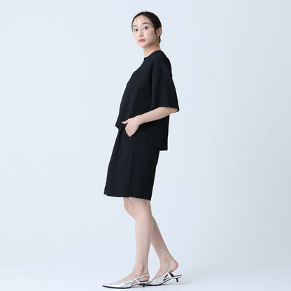 F-BL-06「Jewel Tile」Tee blouse BLACK