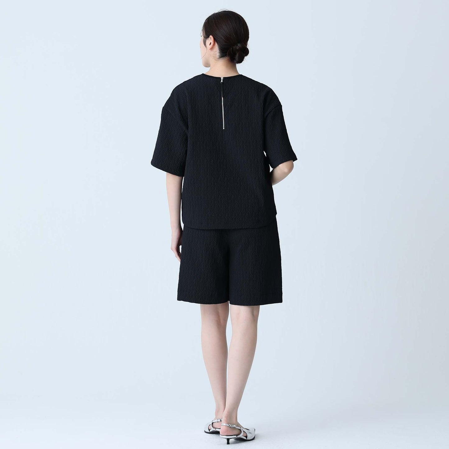 F-BL-06「Jewel Tile」Tee blouse BLACK