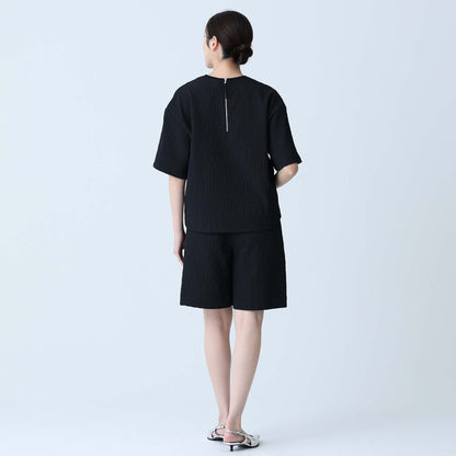 F-BL-06「Jewel Tile」Tee blouse BLACK