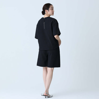 F-BL-06「Jewel Tile」Tee blouse BLACK