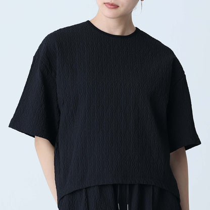 F-BL-06「Jewel Tile」Tee blouse BLACK