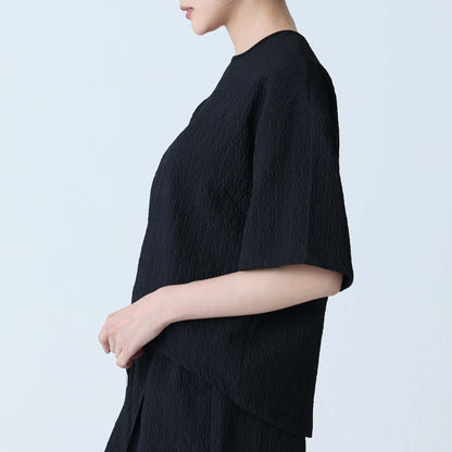 F-BL-06「Jewel Tile」Tee blouse BLACK