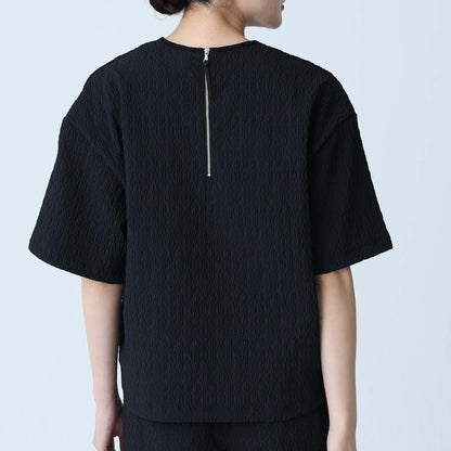 F-BL-06「Jewel Tile」Tee blouse BLACK