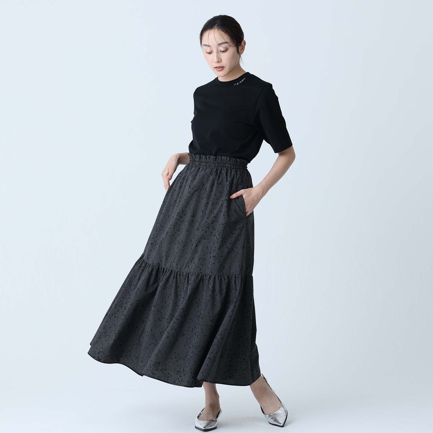 C-BL-83 Robin flower blouse WHITE