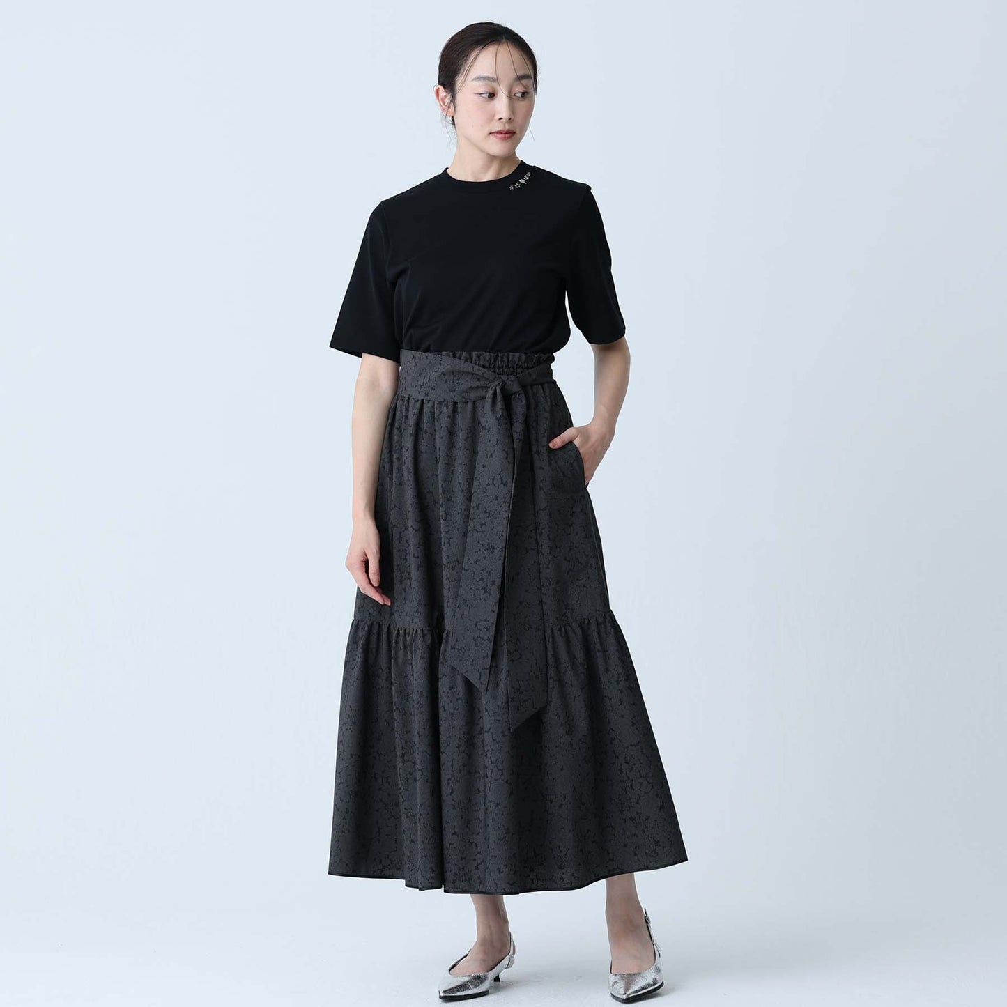 C-BL-83 Robin flower blouse WHITE