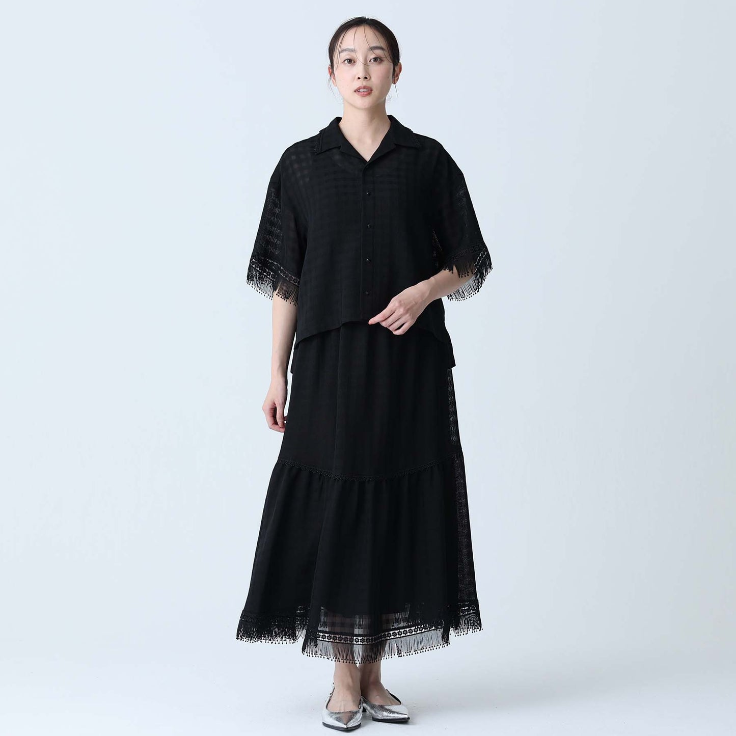 C-BL-83 Robin flower blouse WHITE