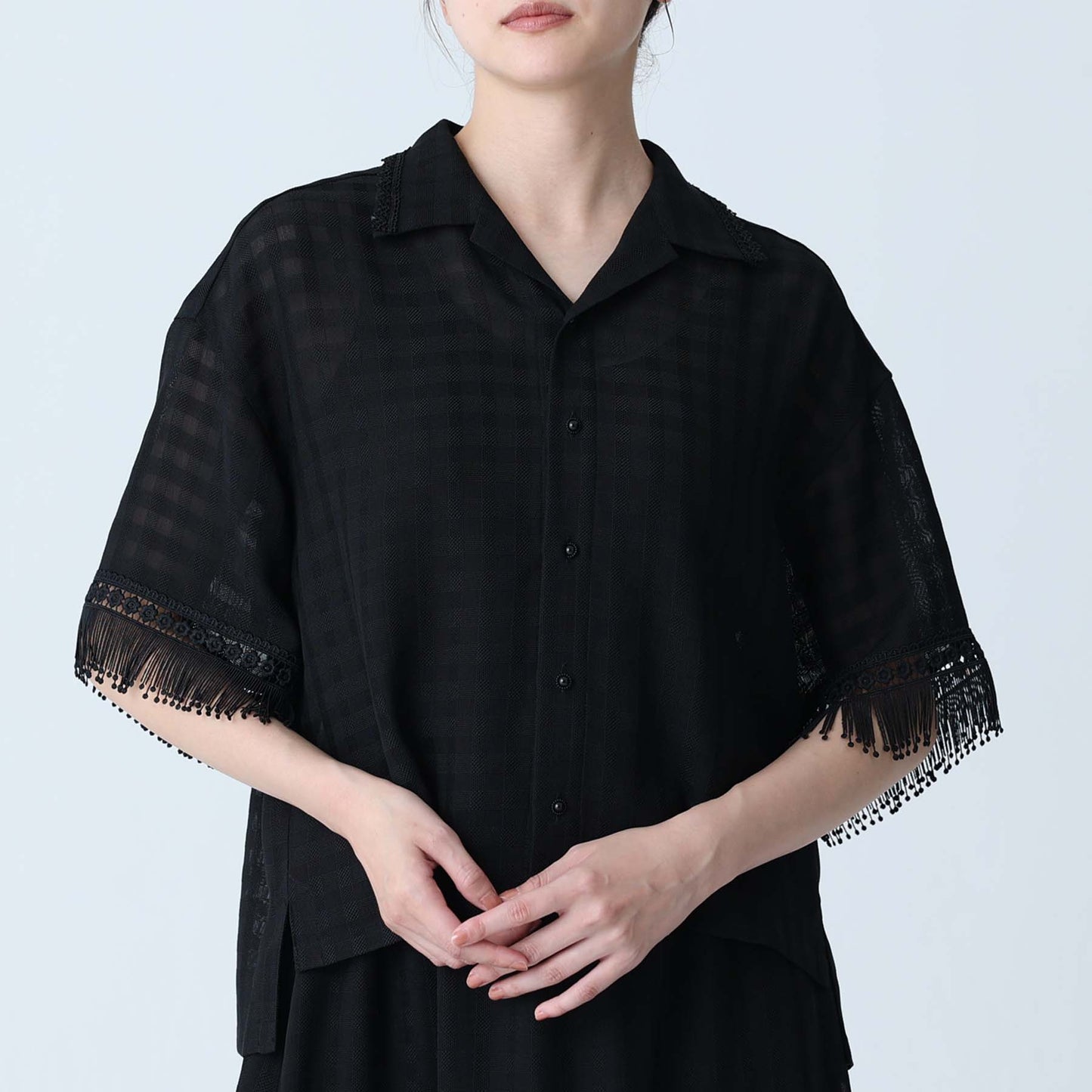 C-BL-83 Robin flower blouse WHITE