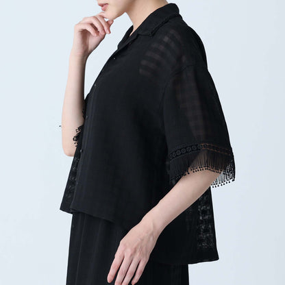 C-BL-83 Robin flower blouse WHITE