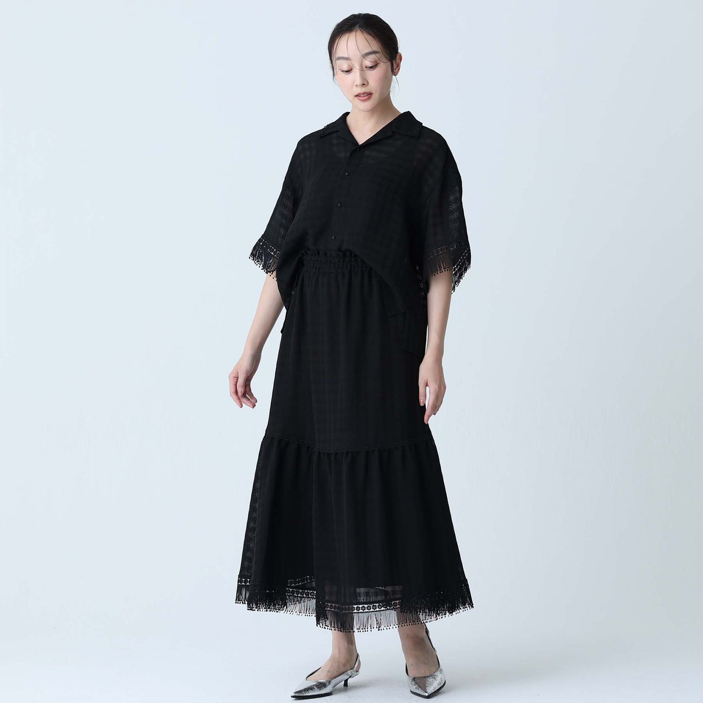 C-BL-83 Robin flower blouse WHITE