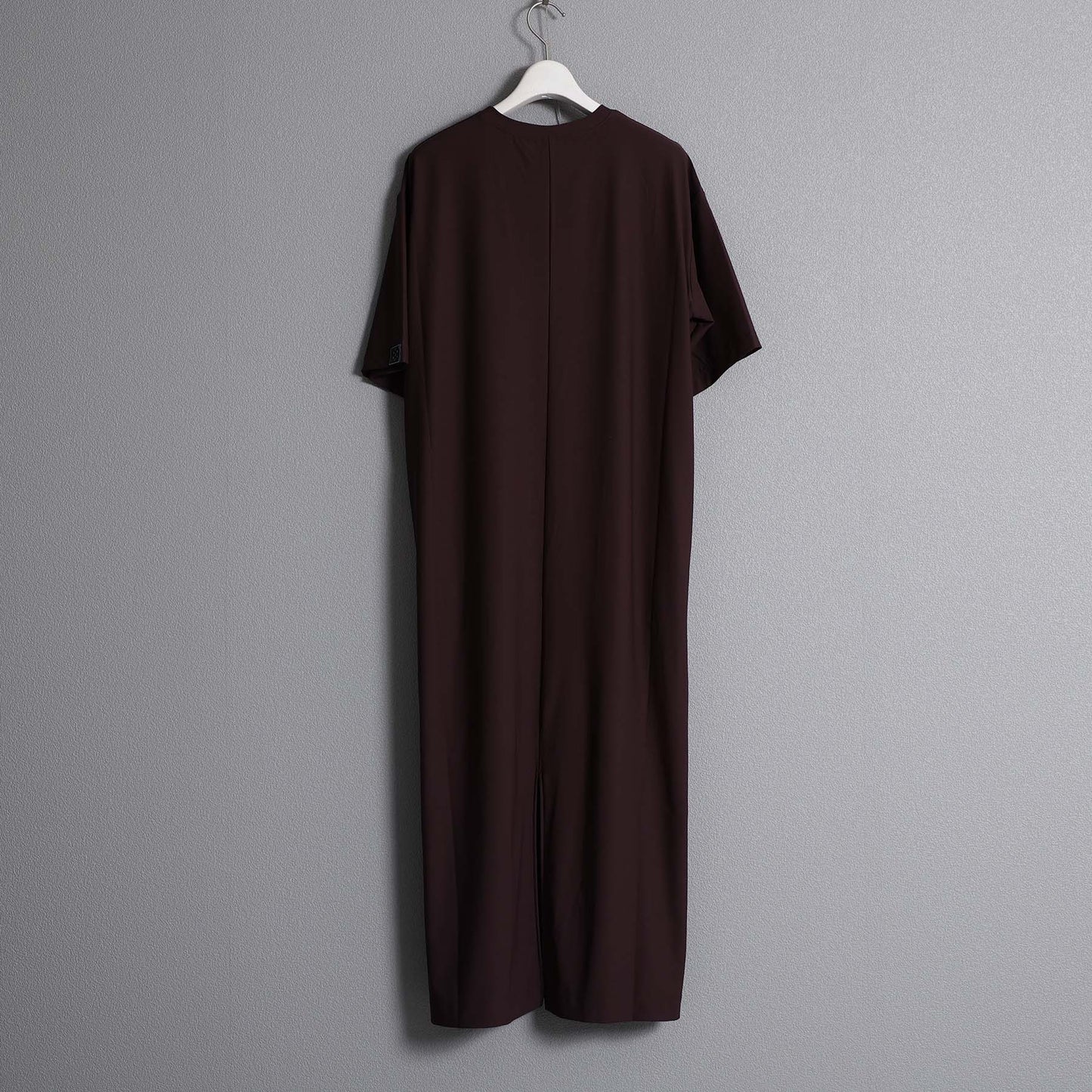 F-DR-04「Dry tricot knit」Straight dress【BROWN】