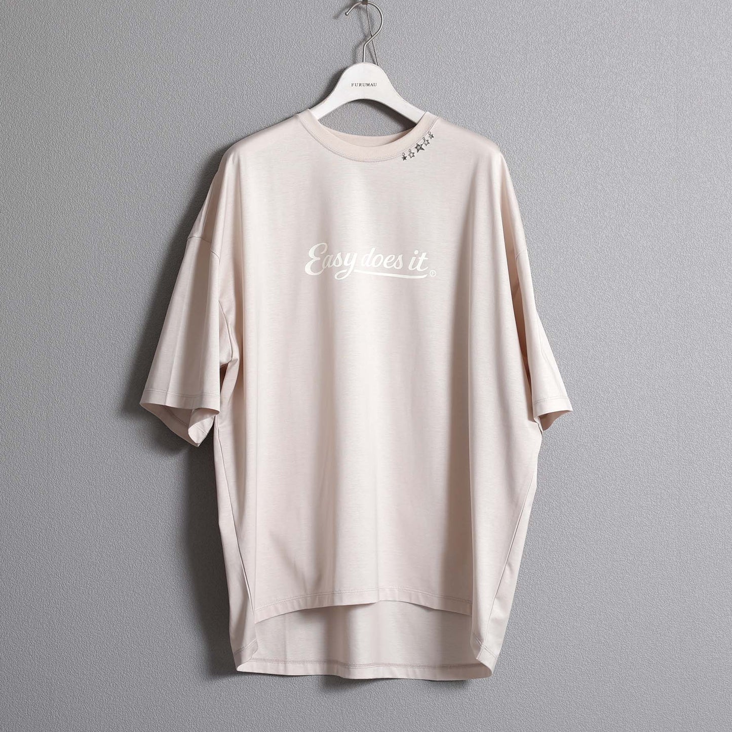 F-CS-10E「Snowmelt knit」Logo tee【BEIGE】