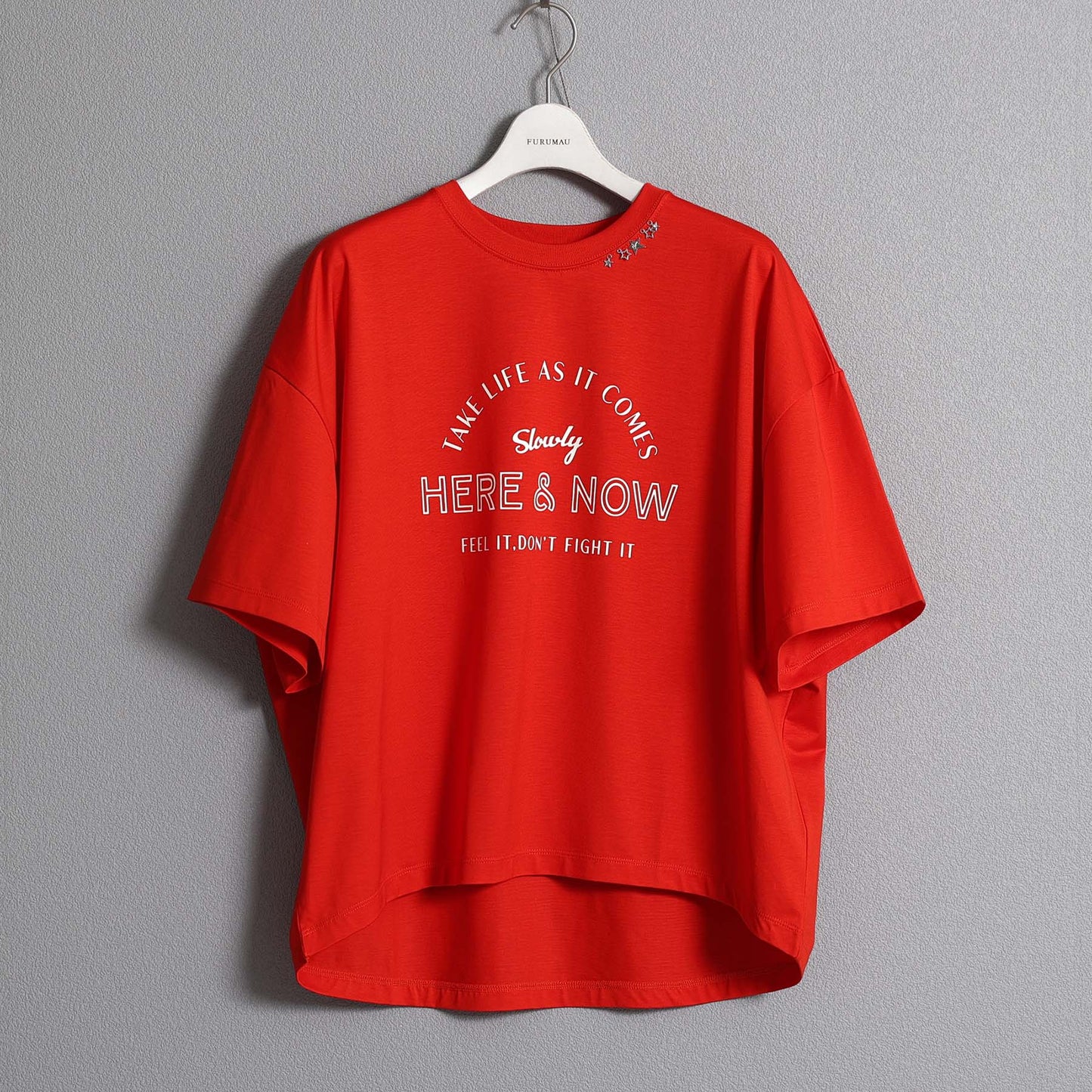 F-CS-10H「Snowmelt knit」Logo tee【RED】
