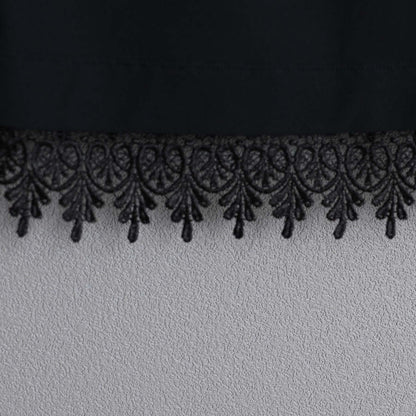 F-CS-09「Dry pique & Lace」Lace combination tops【BLACK×BLACK】
