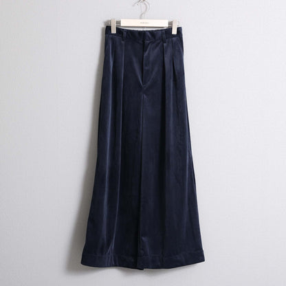 2026AW【11月中旬お届け予定】 F-PT-14「Velvet twill」Tuck wide pants【全4色】