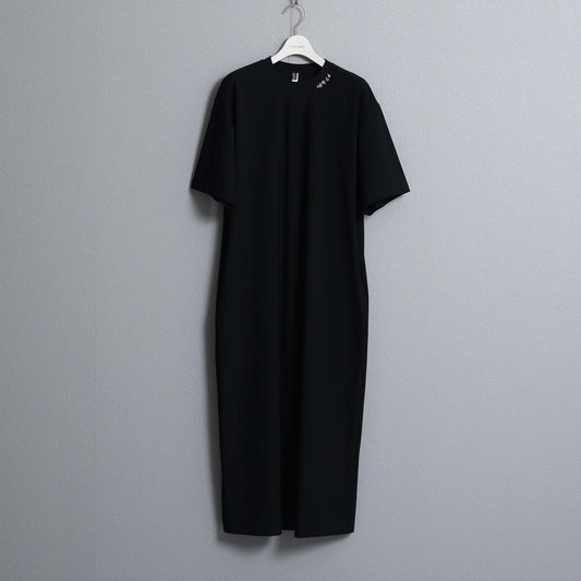 F-DR-04「Dry tricot knit」Straight dress【BLACK】