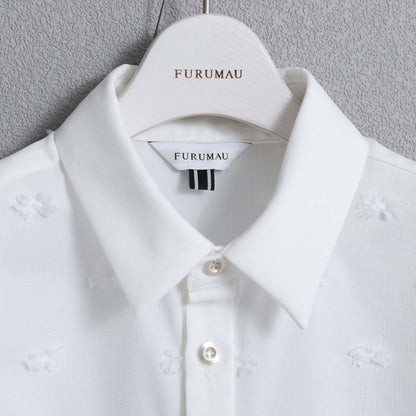 C-BL-83 Robin flower blouse WHITE