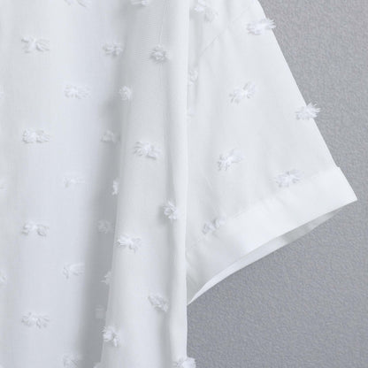 C-BL-83 Robin flower blouse WHITE