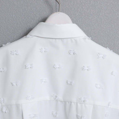 C-BL-83 Robin flower blouse WHITE