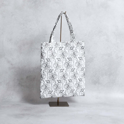C-BG-13「Palm tree embroidery」Tote Bag WHITE