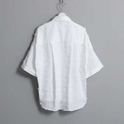 C-BL-83 Robin flower blouse WHITE