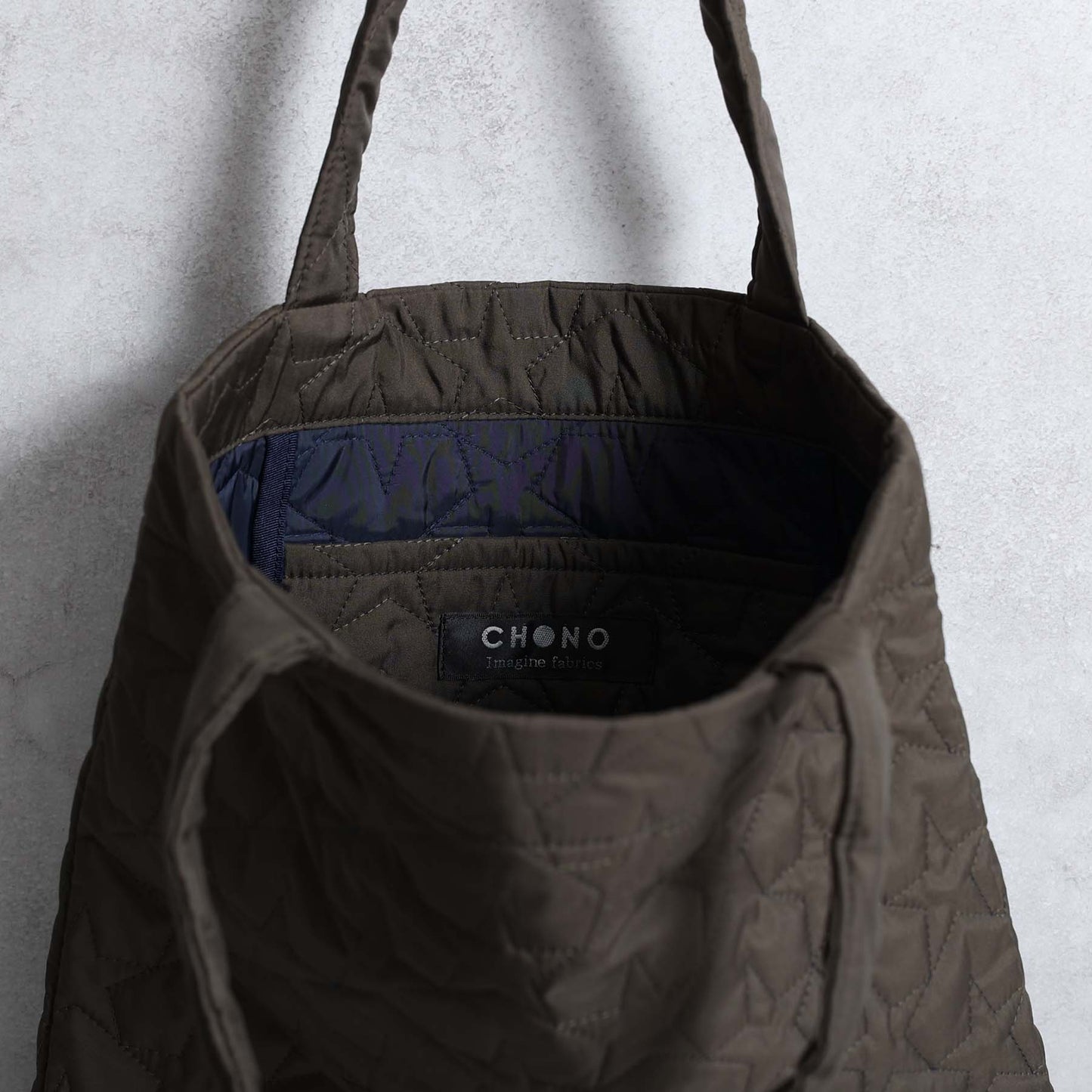 C-BG-11「Stella quilt（裏地なしキルティング）」Tote Bag NAVY&KHAKI