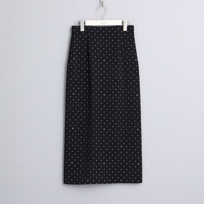 F-SK-03「Stella dot knit」Straight skirt BLACK×SILVER