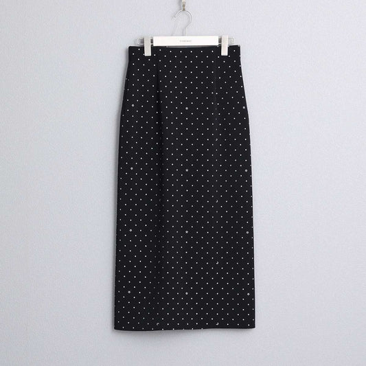 F-SK-03「Stella dot knit」Straight skirt BLACK×SILVER