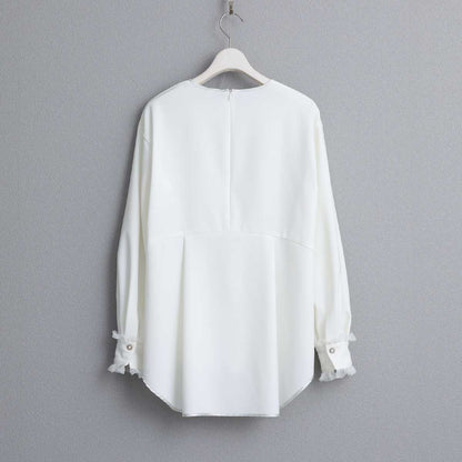 9月下旬~10月上旬お届け予定 F-BL-03「Technical double cloth」 Pullover blouse