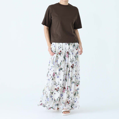 C-BL-83 Robin flower blouse WHITE