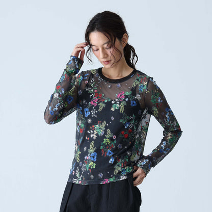 2027SS【3月末〜4月上旬お届け予定】 F-CS-17『Millefleurs Opal 』Crew-neck tops【全2色】