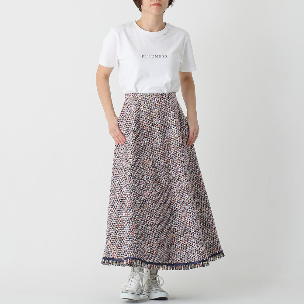 C-PT-54 “Mary jacquard” Easy pants BLACK×ECRU