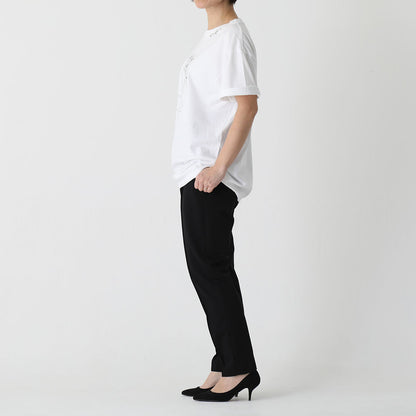 C-PT-54“玛丽提花”休闲裤BLACK×ECRU