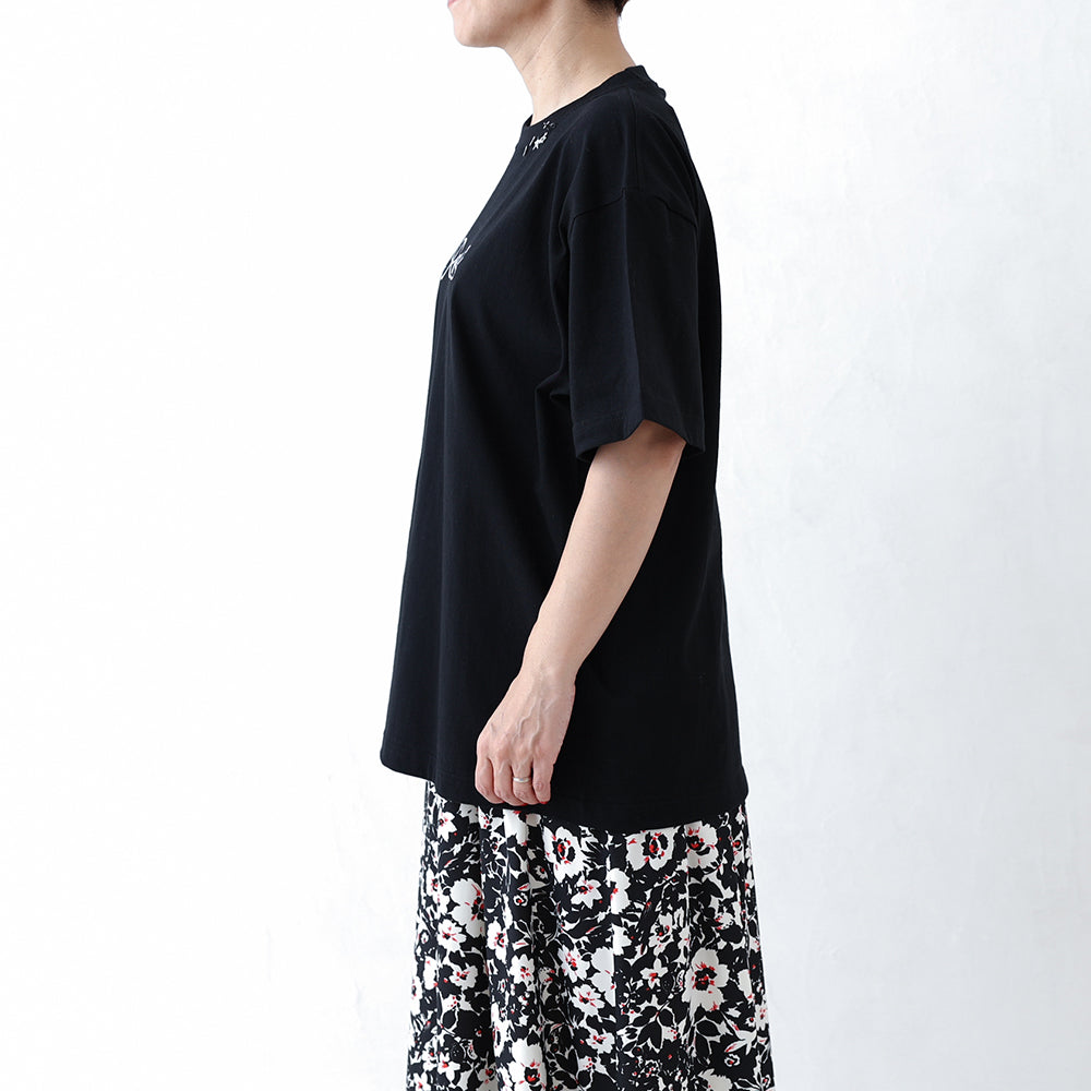 C-PT-54 “Mary jacquard” Easy pants BLACK×ECRU