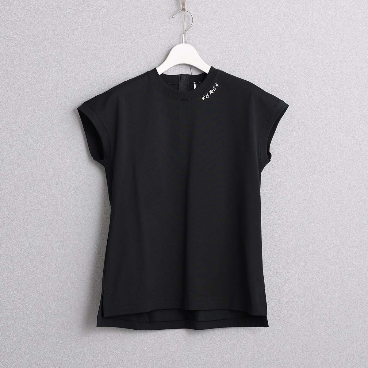 C-CS-80 『Snowmelt knit』 French sleeve tops BLACK