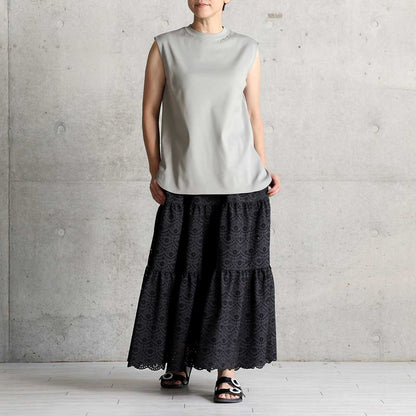 C-CS-85「Snowmelt knit」Sleeveless tops GREIGE