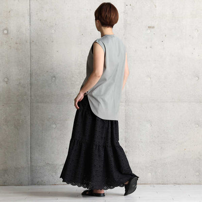 C-CS-85「Snowmelt knit」Sleeveless tops GREIGE