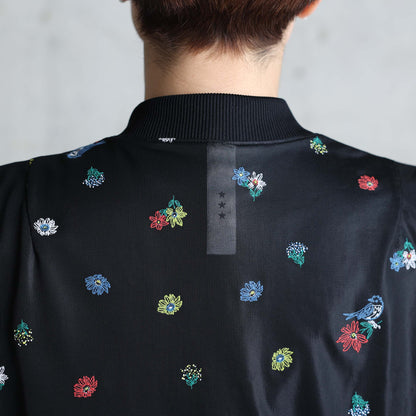7月下旬お届け予定 C-JK-70「Robin flower sheer knit」Bomber jacket BLACK