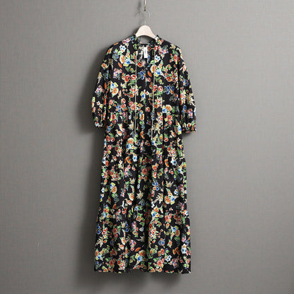 C-OP-56 「Resortir」Tiered long dress BLACK