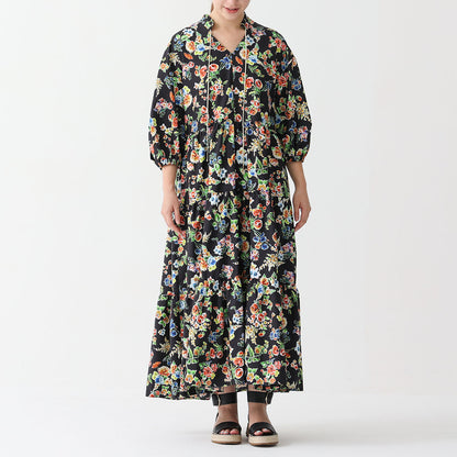 C-OP-56 「Resortir」Tiered long dress BLACK
