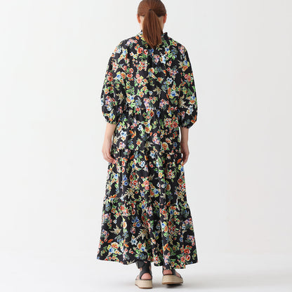 C-OP-56 「Resortir」Tiered long dress BLACK