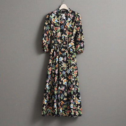 C-OP-56 「Resortir」Tiered long dress BLACK