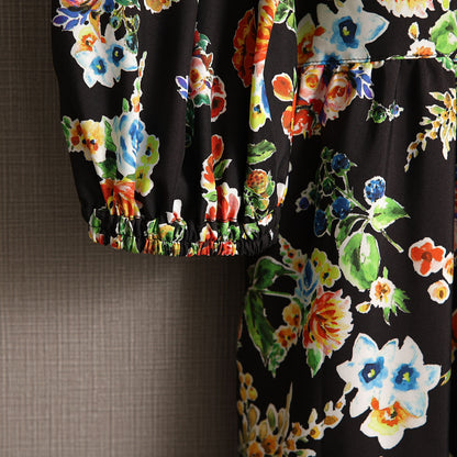 C-OP-56 「Resortir」Tiered long dress BLACK