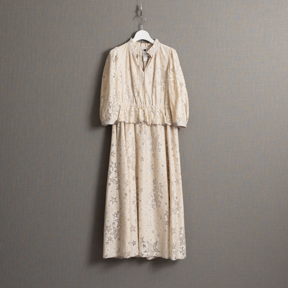C-OP-62「Blanche」peplum dress ECRU