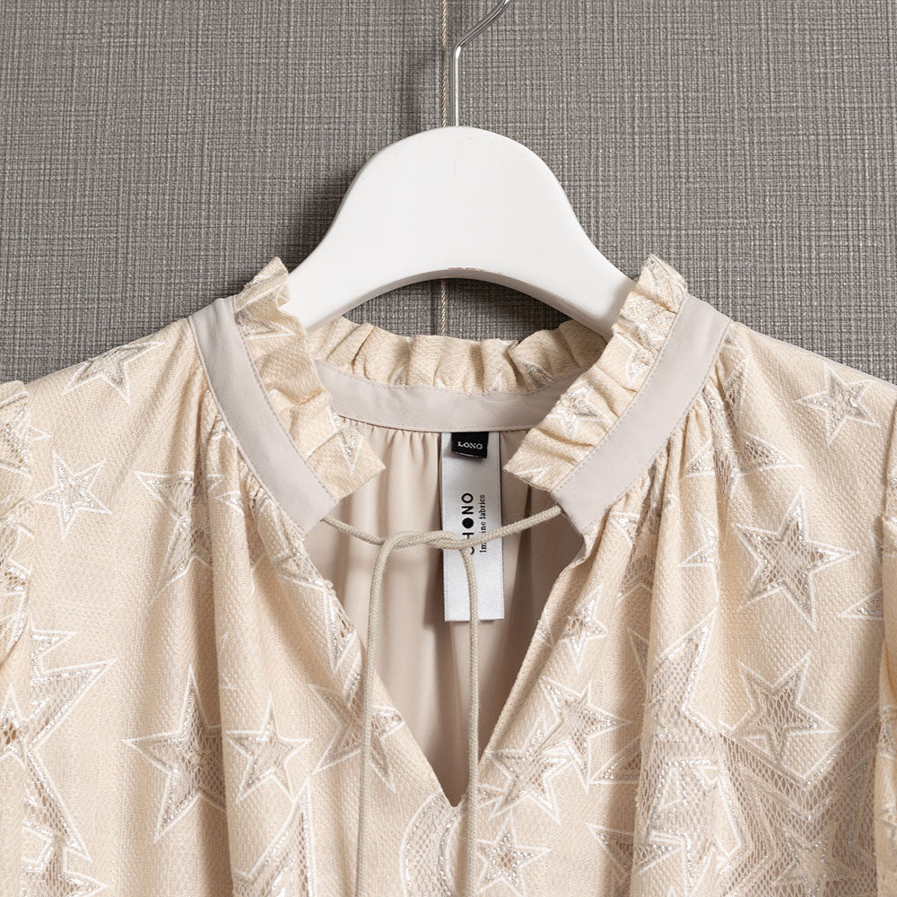 C-OP-62「Blanche」peplum dress ECRU